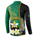 Personalised PNG Enga Provins Button Sweatshirt Papua New Guinea Plumeria Melanesian Pattern - Aussie Hoodie