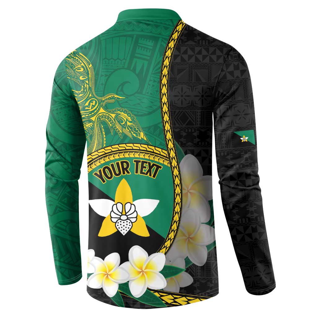 Personalised PNG Enga Provins Button Sweatshirt Papua New Guinea Plumeria Melanesian Pattern - Aussie Hoodie