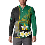 Personalised PNG Enga Provins Button Sweatshirt Papua New Guinea Plumeria Melanesian Pattern - Aussie Hoodie