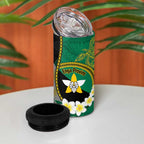 Personalised PNG Enga Provins 4 in 1 Can Cooler Tumbler Papua New Guinea Plumeria Melanesian Pattern - Aussie Hoodie