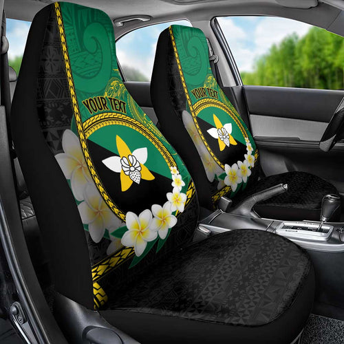 Personalised PNG Enga Provins Car Seat Cover Papua New Guinea Plumeria Melanesian Pattern - Aussie Hoodie