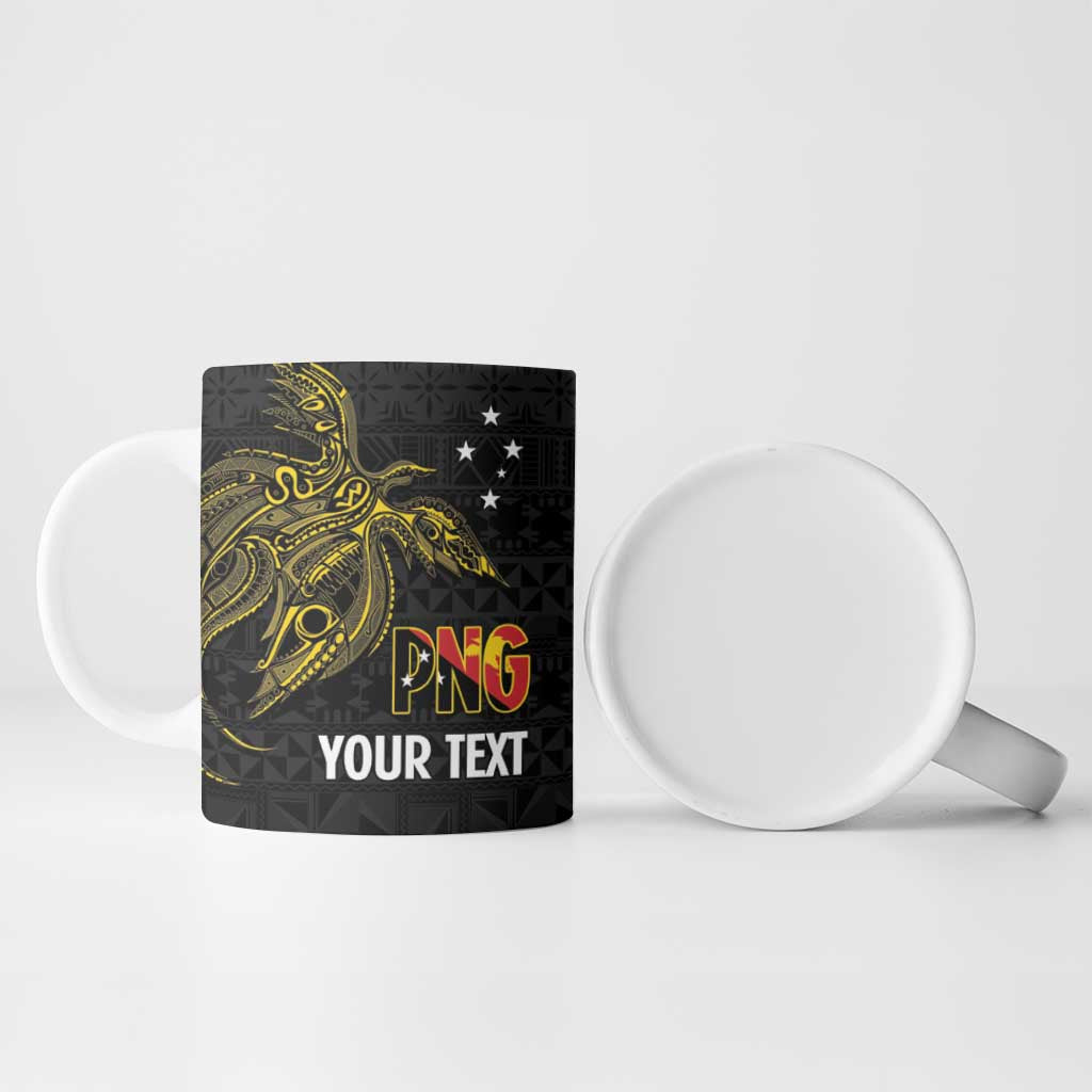 Personalised PNG Enga Provins Ceramic Mug Papua New Guinea Plumeria Melanesian Pattern - Aussie Hoodie
