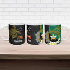 Personalised PNG Enga Provins Ceramic Mug Papua New Guinea Plumeria Melanesian Pattern - Aussie Hoodie