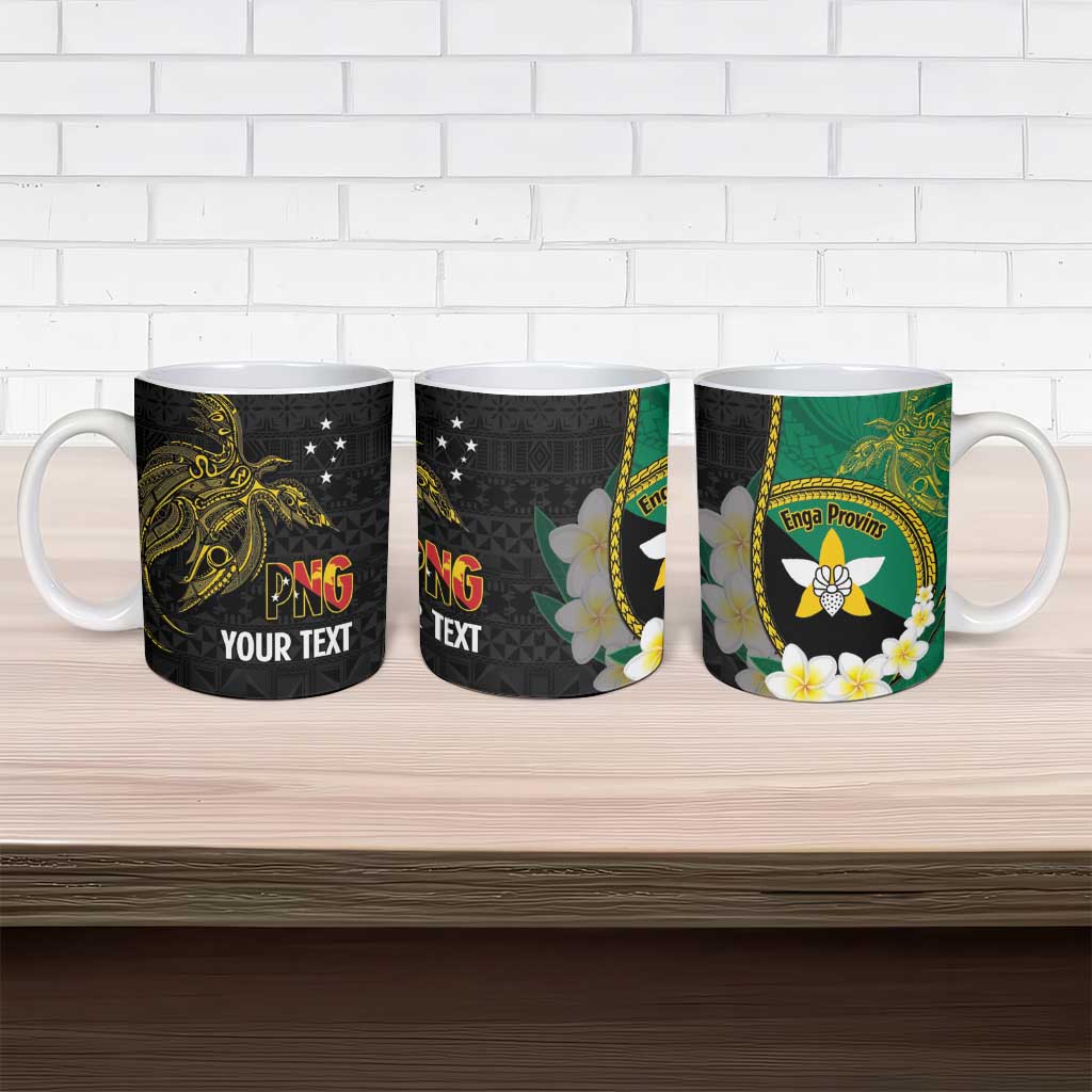 Personalised PNG Enga Provins Ceramic Mug Papua New Guinea Plumeria Melanesian Pattern - Aussie Hoodie