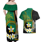 Personalised PNG Enga Provins Couples Matching Off Shoulder Maxi Dress and Hawaiian Shirt Papua New Guinea Plumeria Melanesian Pattern - Aussie Hoodie