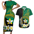 Personalised PNG Enga Provins Couples Matching Short Sleeve Bodycon Dress and Hawaiian Shirt Papua New Guinea Plumeria Melanesian Pattern - Aussie Hoodie