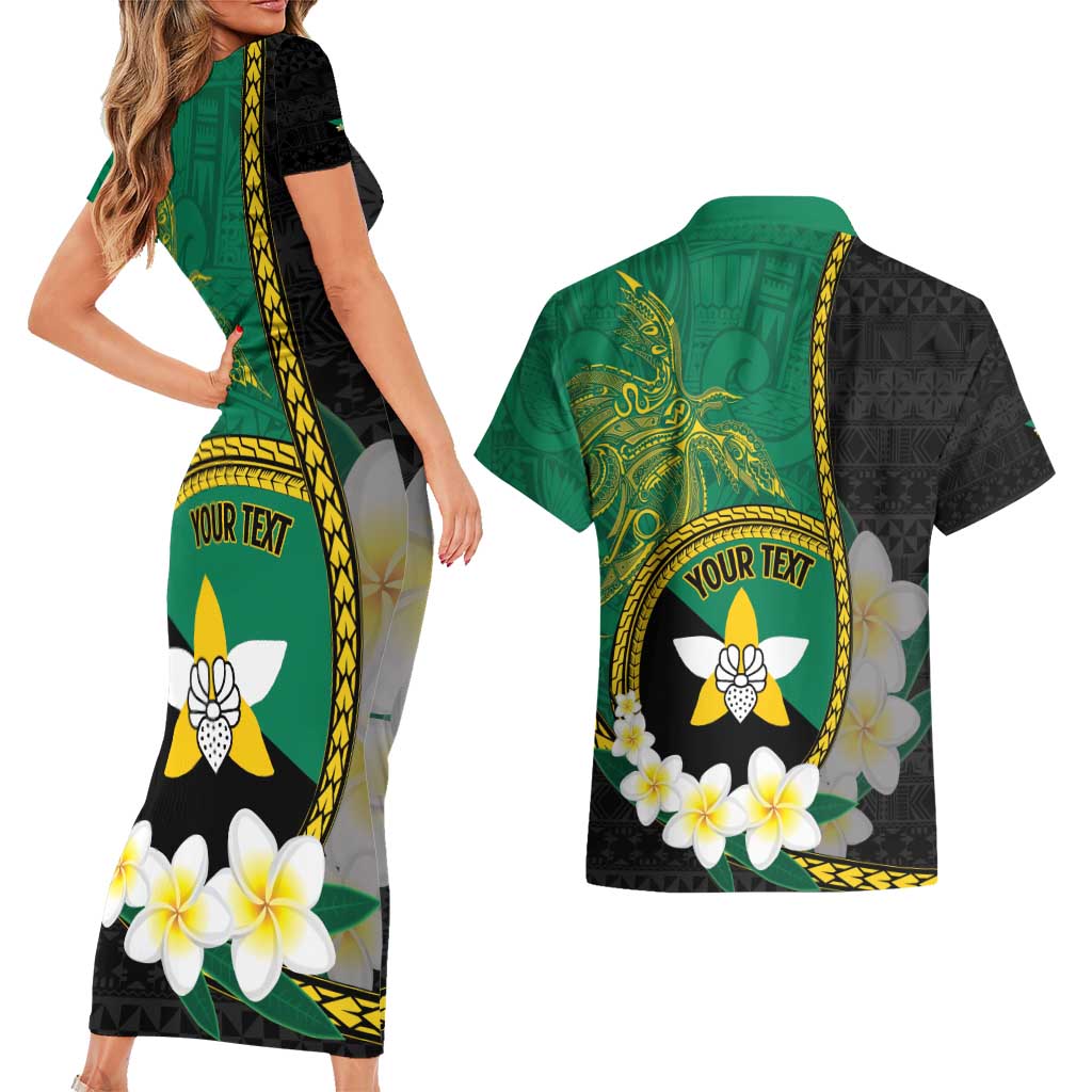 Personalised PNG Enga Provins Couples Matching Short Sleeve Bodycon Dress and Hawaiian Shirt Papua New Guinea Plumeria Melanesian Pattern - Aussie Hoodie