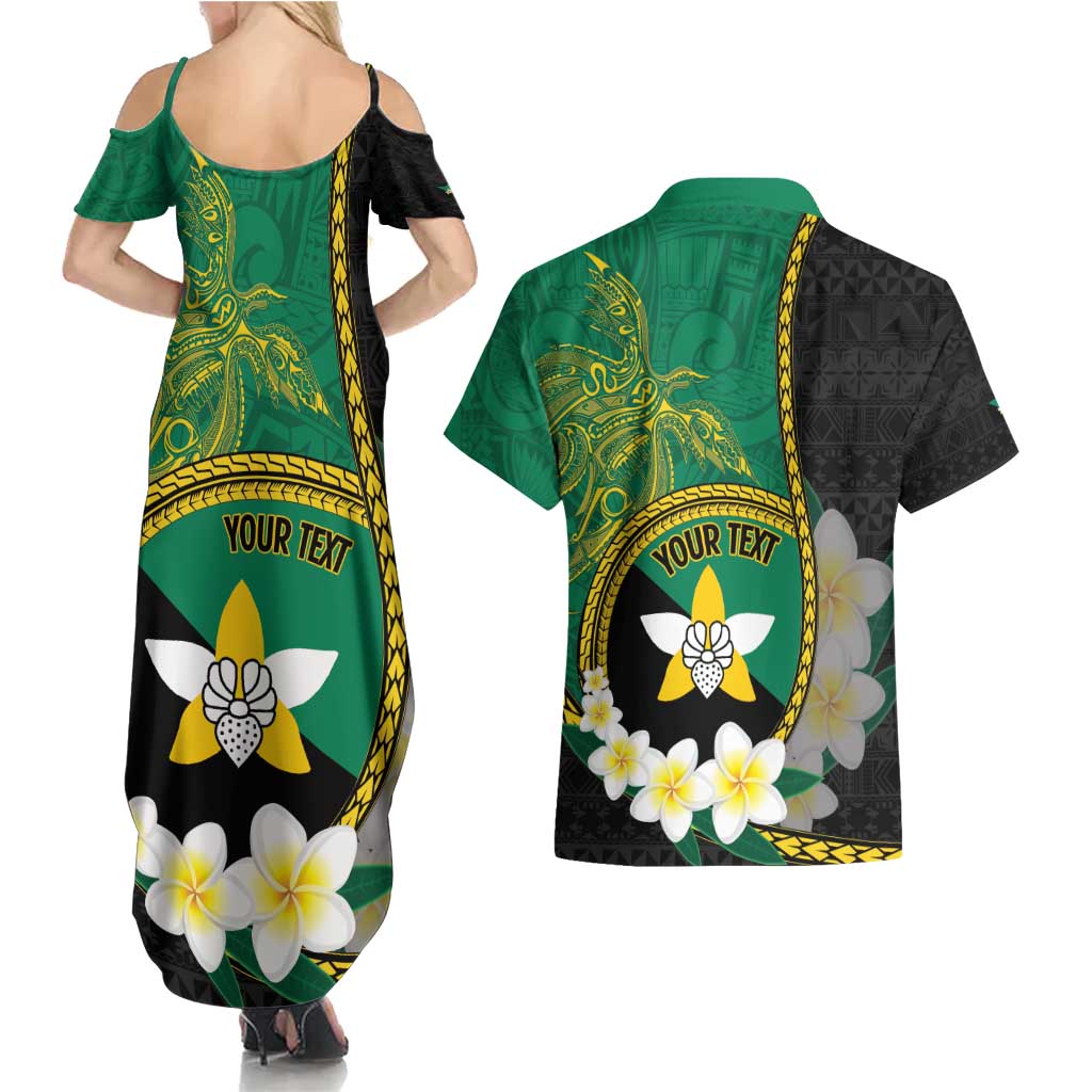Personalised PNG Enga Provins Couples Matching Summer Maxi Dress and Hawaiian Shirt Papua New Guinea Plumeria Melanesian Pattern - Aussie Hoodie