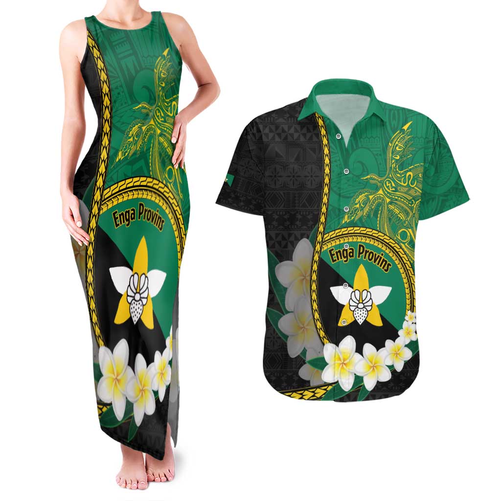 Personalised PNG Enga Provins Couples Matching Tank Maxi Dress and Hawaiian Shirt Papua New Guinea Plumeria Melanesian Pattern - Aussie Hoodie