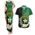 Personalised PNG Enga Provins Couples Matching Tank Maxi Dress and Hawaiian Shirt Papua New Guinea Plumeria Melanesian Pattern - Aussie Hoodie