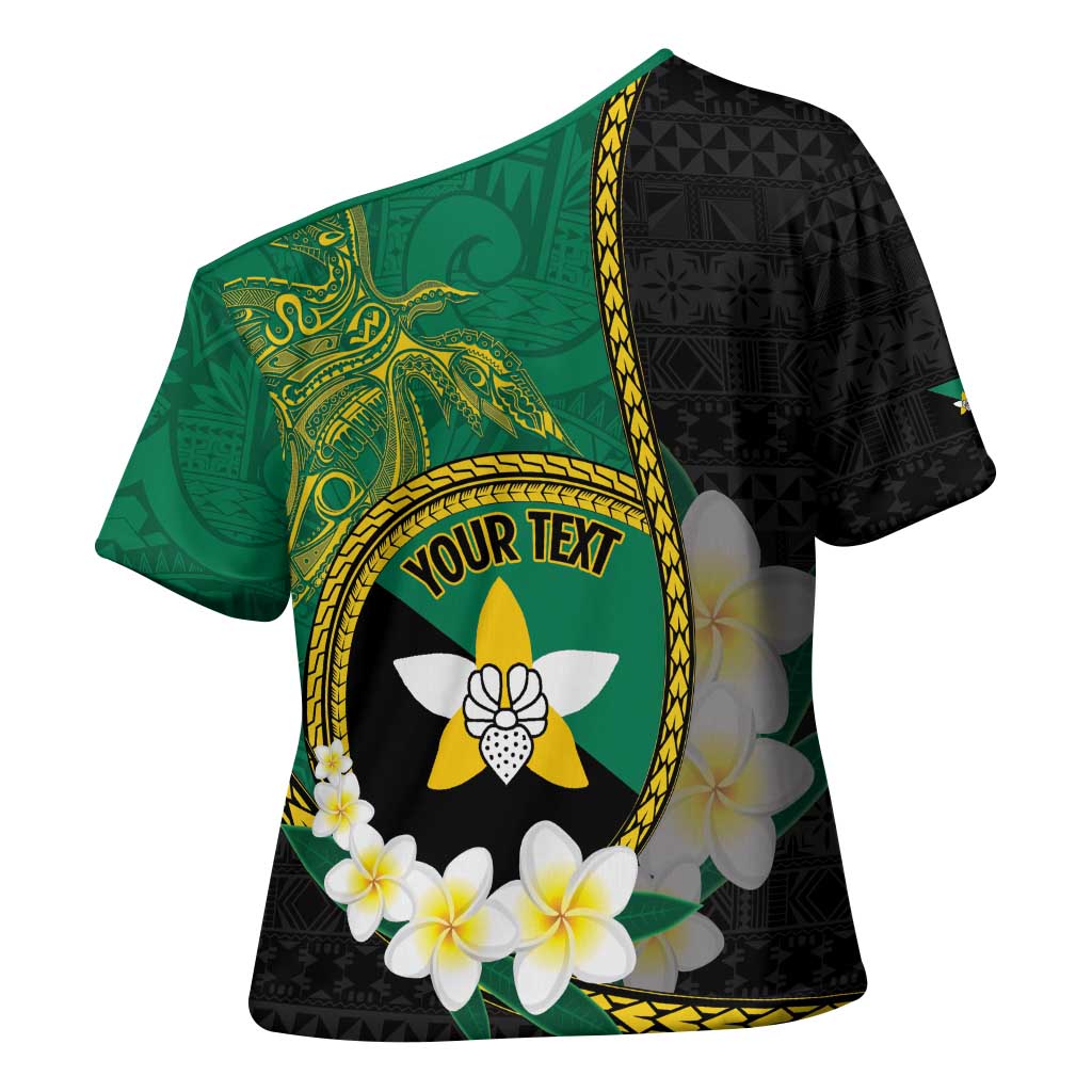 Personalised PNG Enga Provins Cross Shoulder Shirt Papua New Guinea Plumeria Melanesian Pattern - Aussie Hoodie