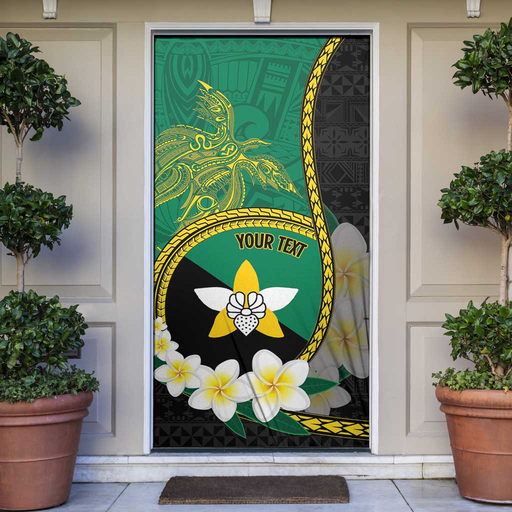 Personalised PNG Enga Provins Door Cover Papua New Guinea Plumeria Melanesian Pattern - Aussie Hoodie