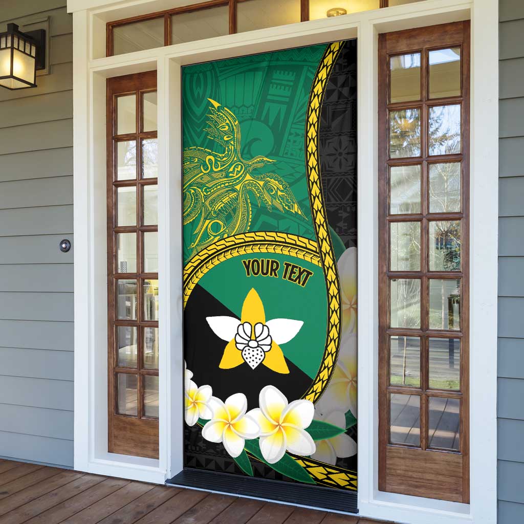 Personalised PNG Enga Provins Door Cover Papua New Guinea Plumeria Melanesian Pattern - Aussie Hoodie