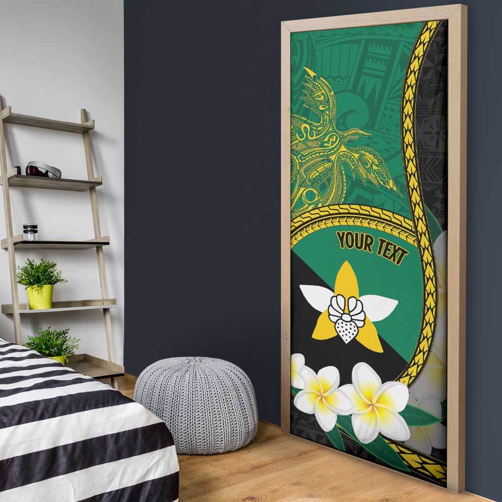 Personalised PNG Enga Provins Door Cover Papua New Guinea Plumeria Melanesian Pattern - Aussie Hoodie