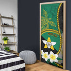 Personalised PNG Enga Provins Door Cover Papua New Guinea Plumeria Melanesian Pattern - Aussie Hoodie