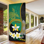 Personalised PNG Enga Provins Door Cover Papua New Guinea Plumeria Melanesian Pattern - Aussie Hoodie