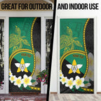 Personalised PNG Enga Provins Door Cover Papua New Guinea Plumeria Melanesian Pattern - Aussie Hoodie