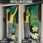 Personalised PNG Enga Provins Door Cover Papua New Guinea Plumeria Melanesian Pattern - Aussie Hoodie