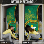 Personalised PNG Enga Provins Door Cover Papua New Guinea Plumeria Melanesian Pattern - Aussie Hoodie