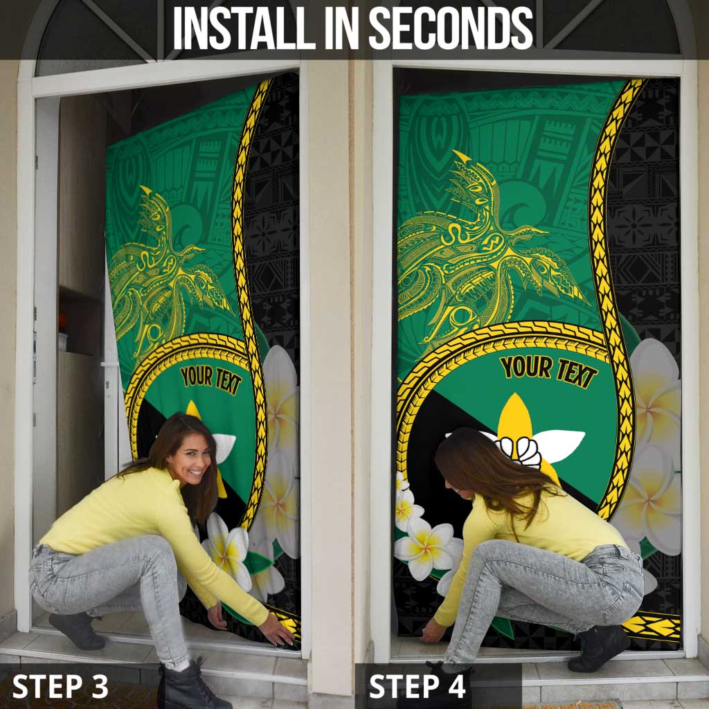 Personalised PNG Enga Provins Door Cover Papua New Guinea Plumeria Melanesian Pattern - Aussie Hoodie