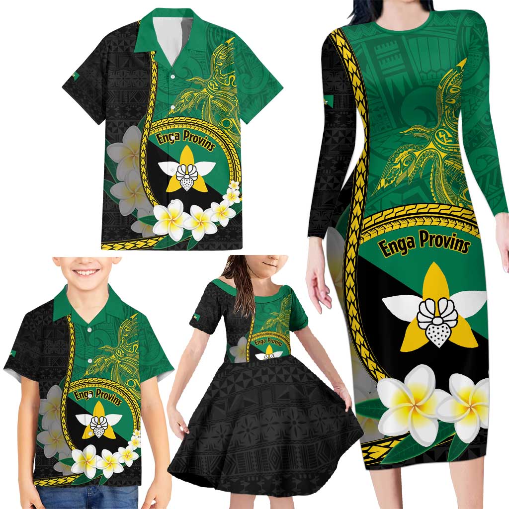 Personalised PNG Enga Provins Family Matching Long Sleeve Bodycon Dress and Hawaiian Shirt Papua New Guinea Plumeria Melanesian Pattern - Aussie Hoodie
