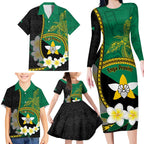 Personalised PNG Enga Provins Family Matching Long Sleeve Bodycon Dress and Hawaiian Shirt Papua New Guinea Plumeria Melanesian Pattern - Aussie Hoodie