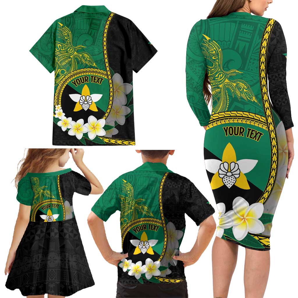 Personalised PNG Enga Provins Family Matching Long Sleeve Bodycon Dress and Hawaiian Shirt Papua New Guinea Plumeria Melanesian Pattern - Aussie Hoodie