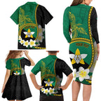 Personalised PNG Enga Provins Family Matching Long Sleeve Bodycon Dress and Hawaiian Shirt Papua New Guinea Plumeria Melanesian Pattern - Aussie Hoodie