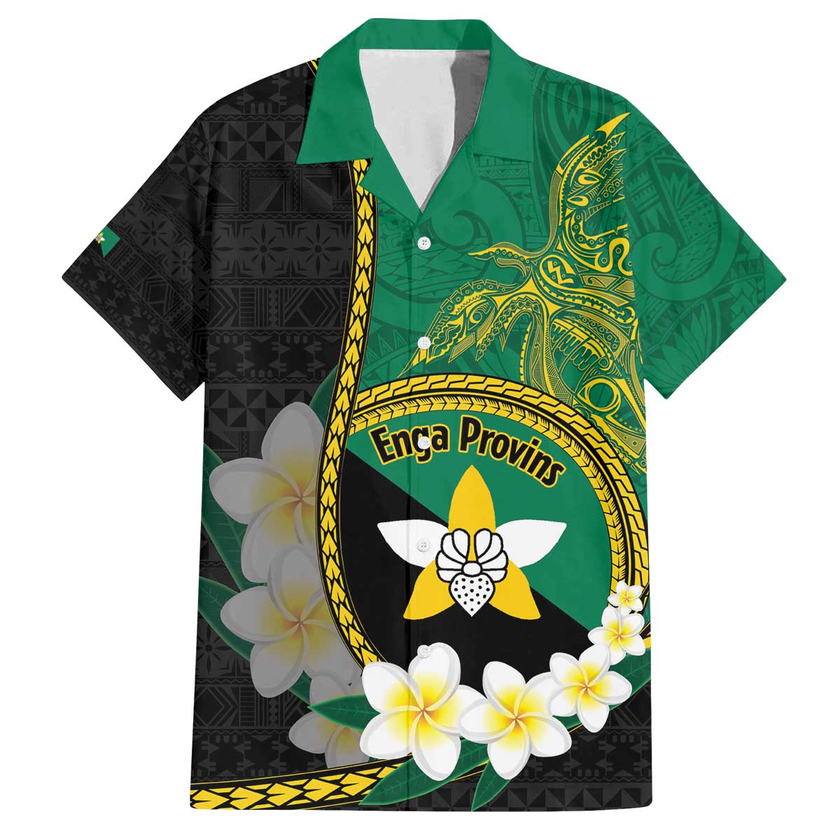 Personalised PNG Enga Provins Family Matching Off The Shoulder Long Sleeve Dress and Hawaiian Shirt Papua New Guinea Plumeria Melanesian Pattern - Aussie Hoodie
