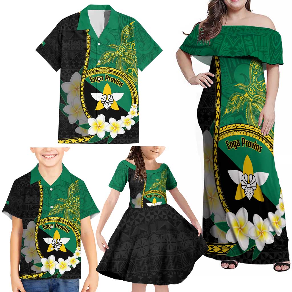 Personalised PNG Enga Provins Family Matching Off Shoulder Maxi Dress and Hawaiian Shirt Papua New Guinea Plumeria Melanesian Pattern - Aussie Hoodie