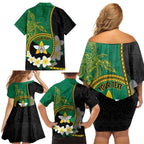 Personalised PNG Enga Provins Family Matching Off Shoulder Short Dress and Hawaiian Shirt Papua New Guinea Plumeria Melanesian Pattern - Aussie Hoodie