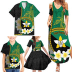 Personalised PNG Enga Provins Family Matching Summer Maxi Dress and Hawaiian Shirt Papua New Guinea Plumeria Melanesian Pattern - Aussie Hoodie