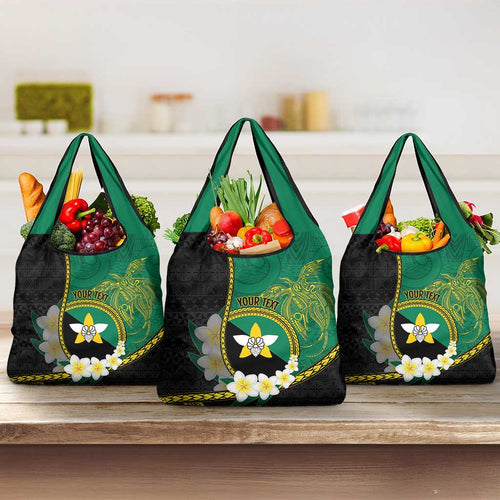 Personalised PNG Enga Provins Grocery Bag Papua New Guinea Plumeria Melanesian Pattern - Aussie Hoodie