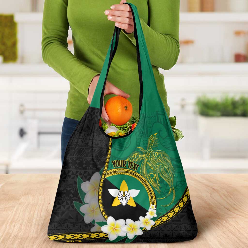 Personalised PNG Enga Provins Grocery Bag Papua New Guinea Plumeria Melanesian Pattern - Aussie Hoodie