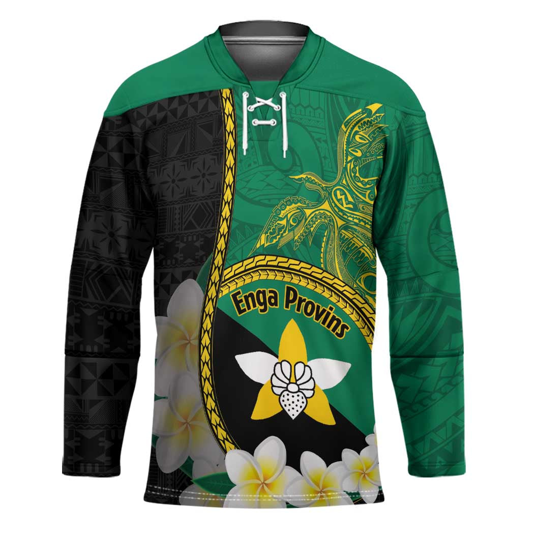 Personalised PNG Enga Provins Hockey Jersey Papua New Guinea Plumeria Melanesian Pattern - Aussie Hoodie