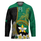 Personalised PNG Enga Provins Hockey Jersey Papua New Guinea Plumeria Melanesian Pattern - Aussie Hoodie