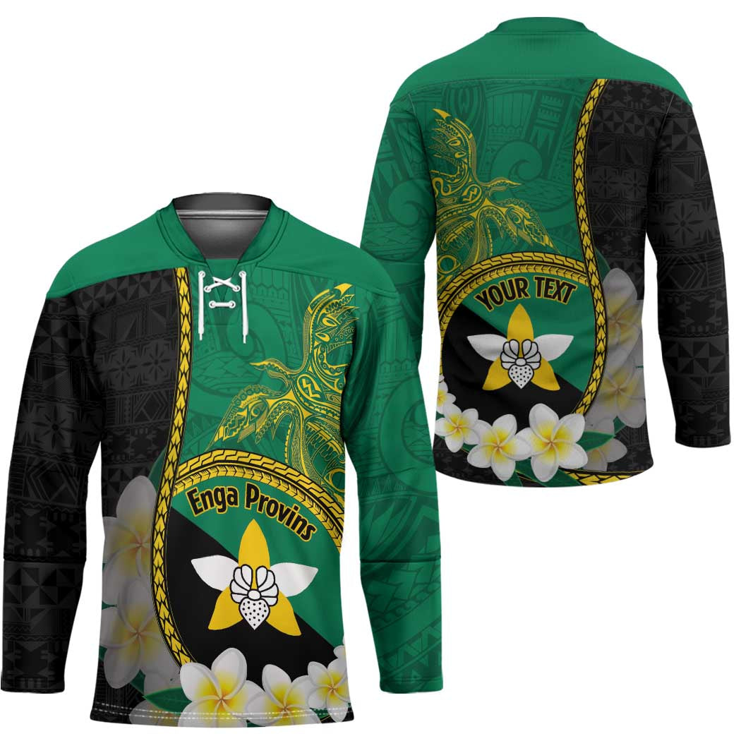 Personalised PNG Enga Provins Hockey Jersey Papua New Guinea Plumeria Melanesian Pattern - Aussie Hoodie