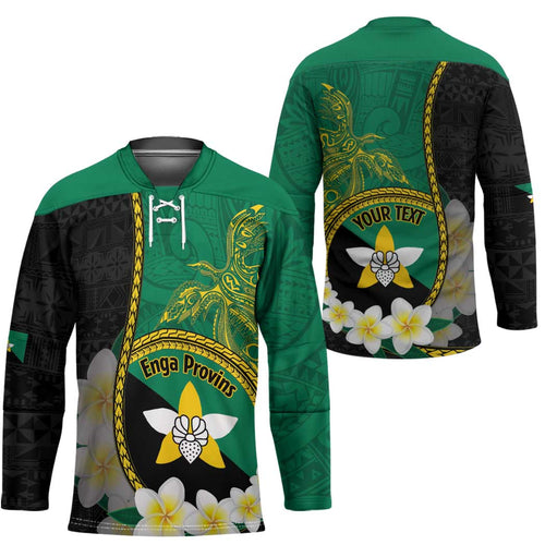 Personalised PNG Enga Provins Hockey Jersey Papua New Guinea Plumeria Melanesian Pattern - Aussie Hoodie