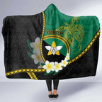 Personalised PNG Enga Provins Hooded Blanket Papua New Guinea Plumeria Melanesian Pattern - Aussie Hoodie