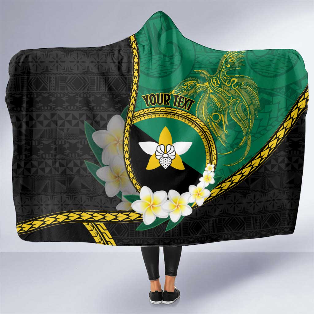 Personalised PNG Enga Provins Hooded Blanket Papua New Guinea Plumeria Melanesian Pattern - Aussie Hoodie
