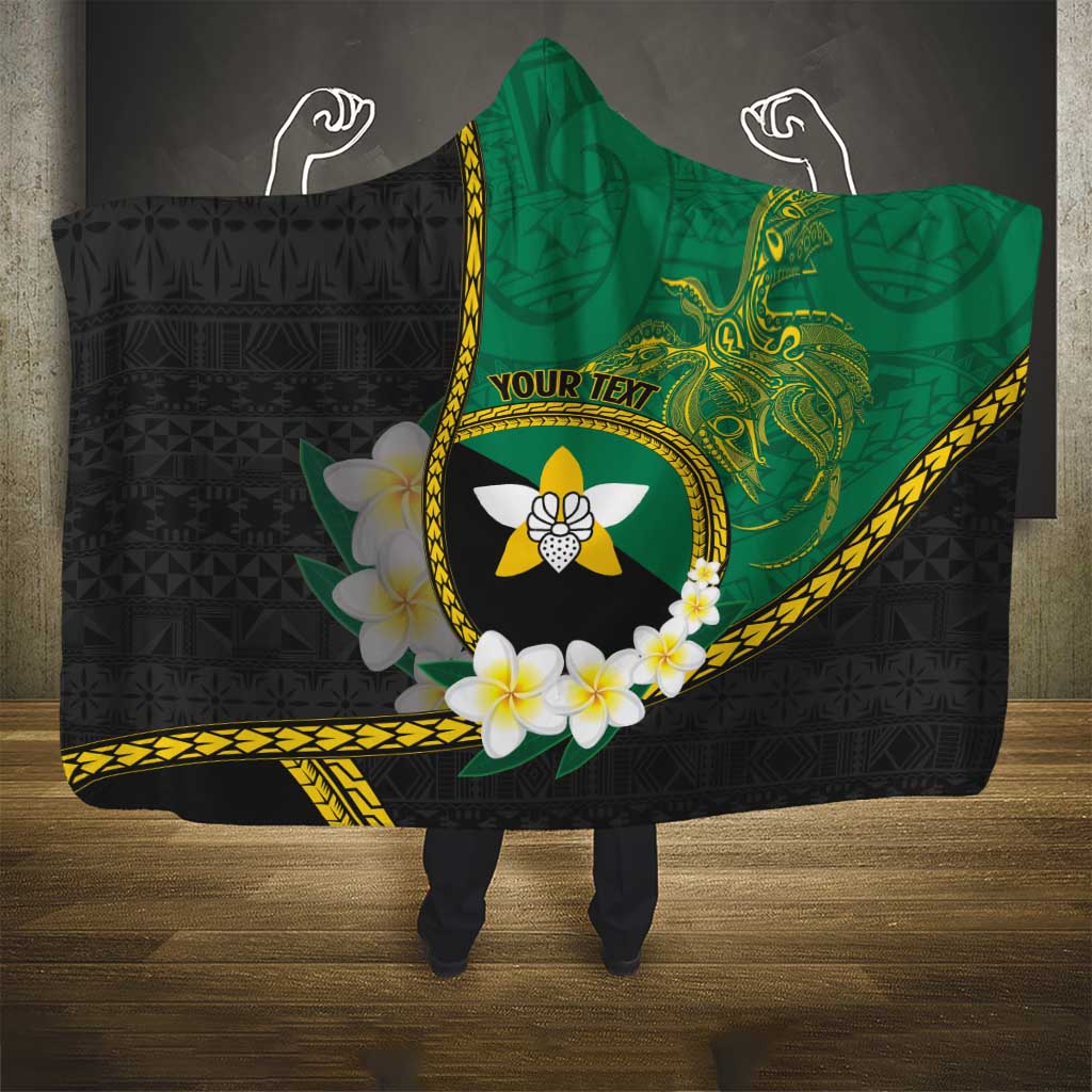 Personalised PNG Enga Provins Hooded Blanket Papua New Guinea Plumeria Melanesian Pattern - Aussie Hoodie