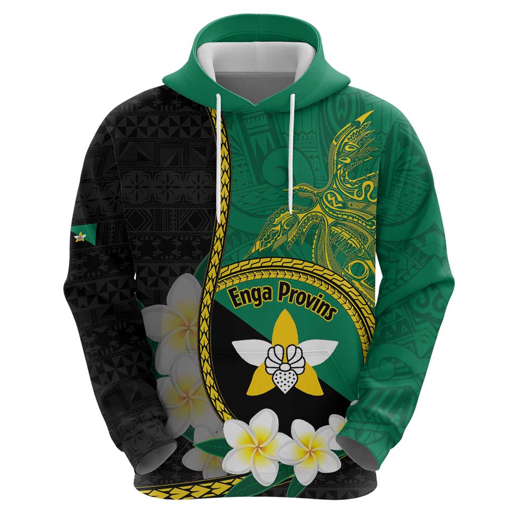 Personalised PNG Enga Provins Hoodie Papua New Guinea Plumeria Melanesian Pattern - Aussie Hoodie