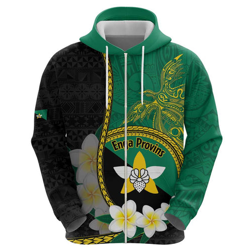 Personalised PNG Enga Provins Hoodie Papua New Guinea Plumeria Melanesian Pattern - Aussie Hoodie