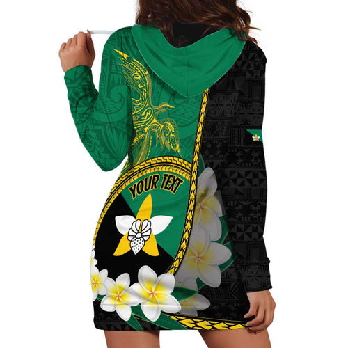 Personalised PNG Enga Provins Hoodie Dress Papua New Guinea Plumeria Melanesian Pattern - Aussie Hoodie
