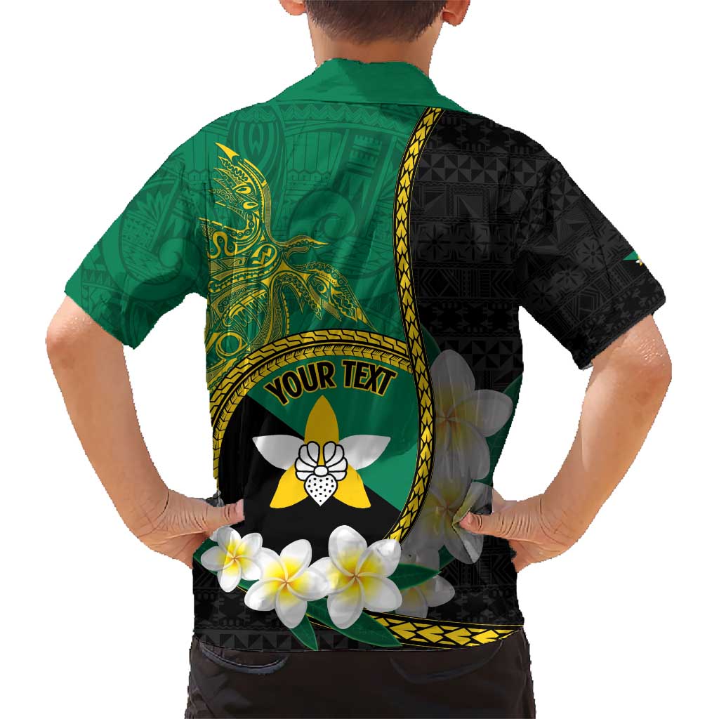 Personalised PNG Enga Provins Kid Hawaiian Shirt Papua New Guinea Plumeria Melanesian Pattern - Aussie Hoodie