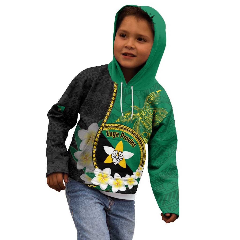 Personalised PNG Enga Provins Kid Hoodie Papua New Guinea Plumeria Melanesian Pattern - Aussie Hoodie