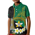 Personalised PNG Enga Provins Kid Polo Shirt Papua New Guinea Plumeria Melanesian Pattern - Aussie Hoodie