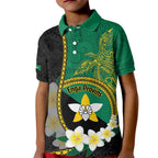 Personalised PNG Enga Provins Kid Polo Shirt Papua New Guinea Plumeria Melanesian Pattern - Aussie Hoodie