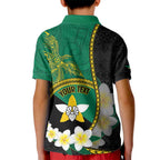 Personalised PNG Enga Provins Kid Polo Shirt Papua New Guinea Plumeria Melanesian Pattern - Aussie Hoodie