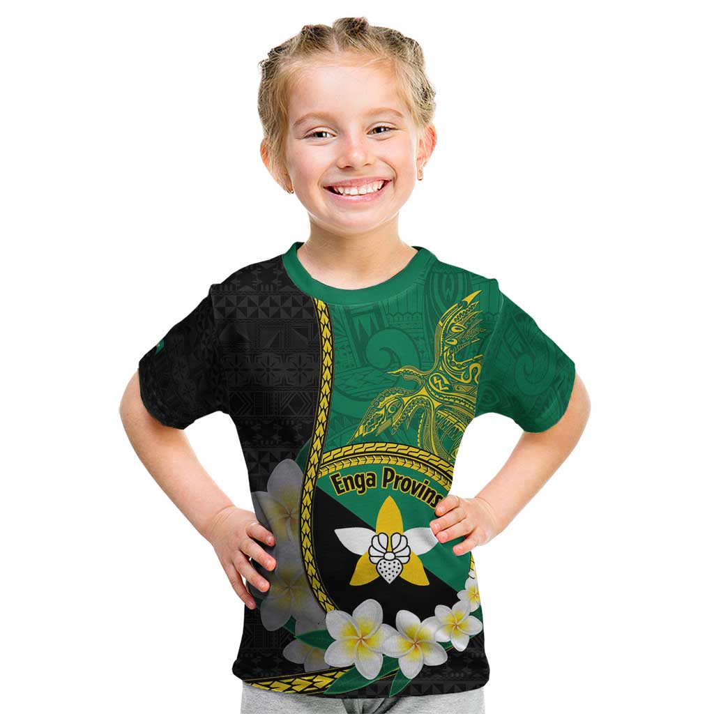 Personalised PNG Enga Provins Kid T Shirt Papua New Guinea Plumeria Melanesian Pattern - Aussie Hoodie